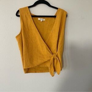 Madewell Gold Sleeveless Wrap Tank Top